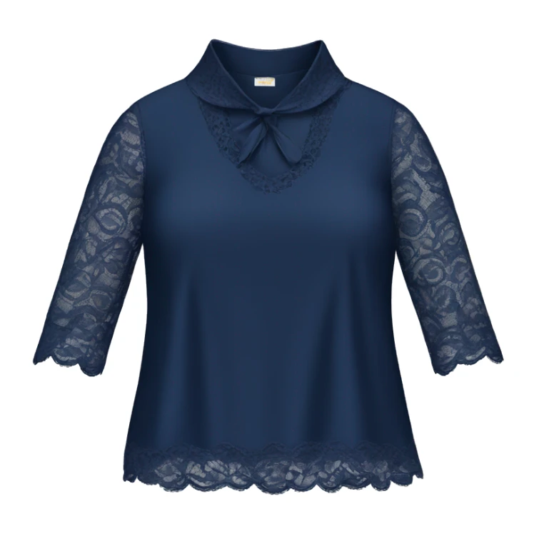  Navy blue top with lace sticker