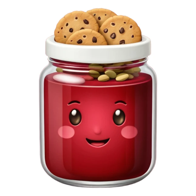 Haz un emoji de un tarro de galletas Red Velvet con pepitas de chocolate blanco sticker