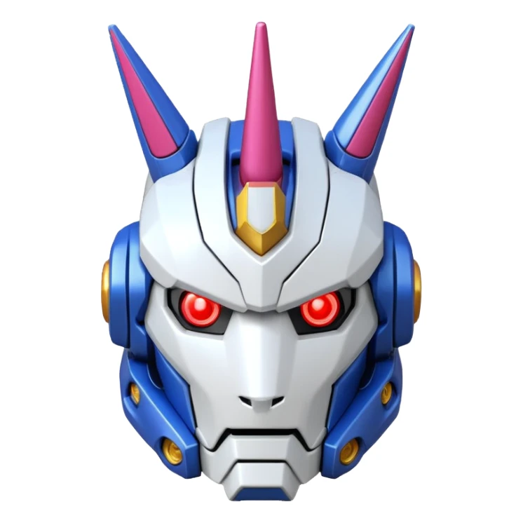 Gundam RX-0 Unicorn robot head, back view sticker