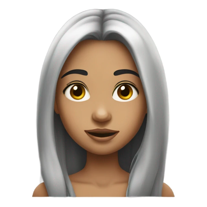 girl with black hair hyper realistic sticker