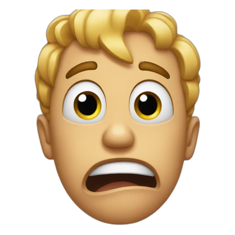 Emoji rolling his eyes and gasping in despair  sticker