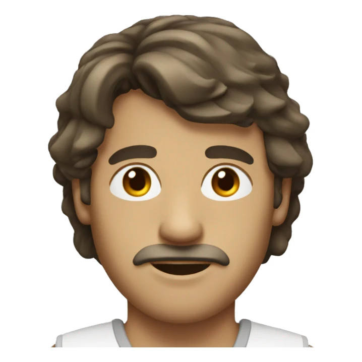 man with brown hair and mullet hairstyle sticker