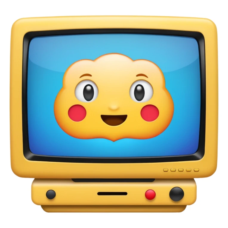 A tv with a cartoon on sticker