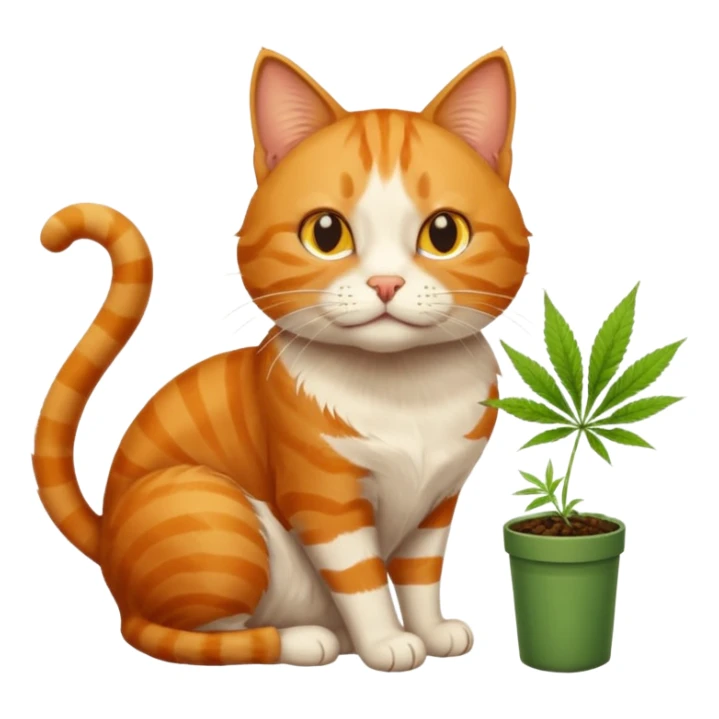 Cat high with a joint of weed  sticker