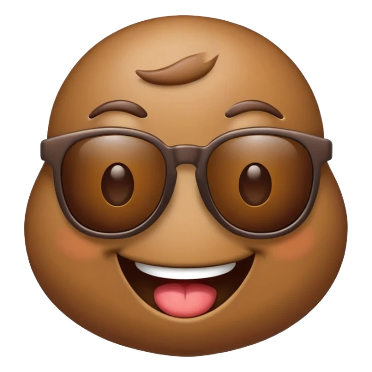 poop emoji wearing sunglasses  sticker