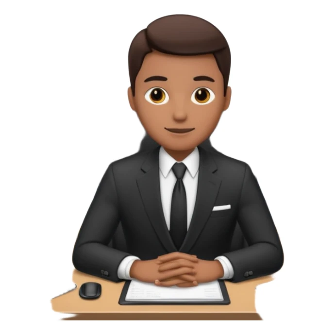 une image de 3/4 avec un recruteur à son bureau PAS DE FACE DE 3/4 sticker