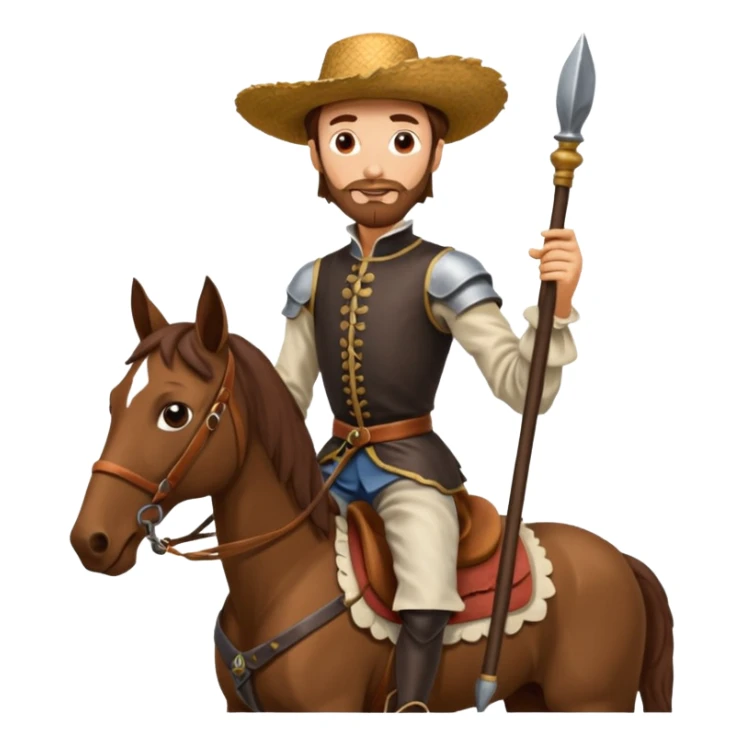 funny Don Quixote on his horse Rocinante sticker