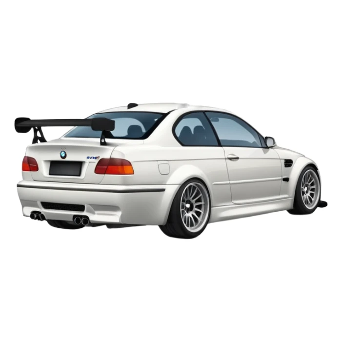 bmw m3 e46  drifting, smoke is coming from the rear, and it's visible from behind. sticker