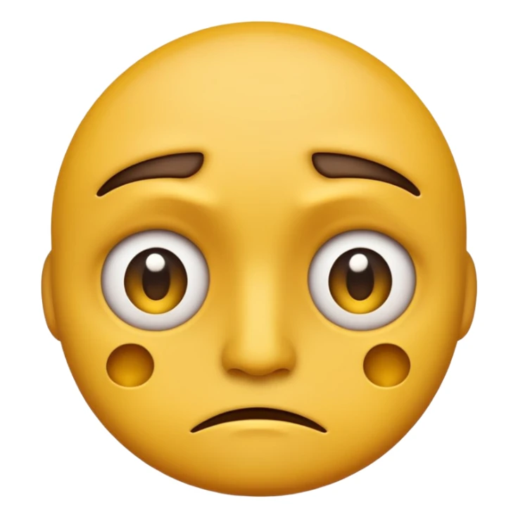 Normal yellow face emoji with deep frown and sunken eyes sticker