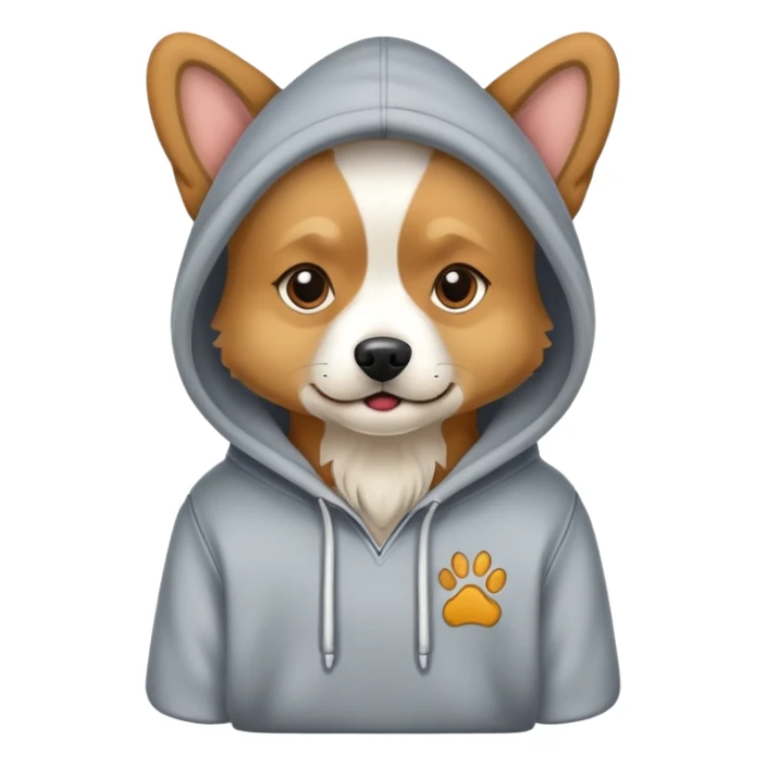 Dog wearing hoodie sticker