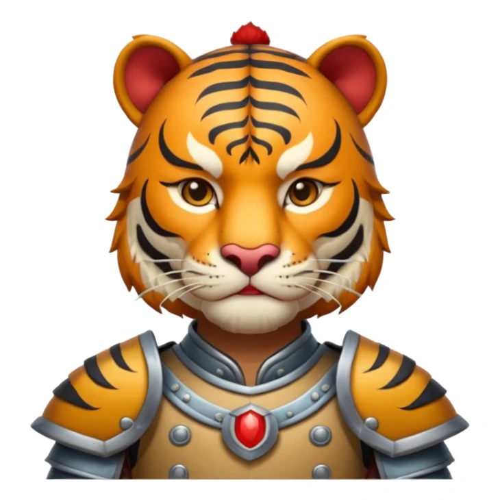 Ancient Chinese tiger warrior with traditional armor sticker