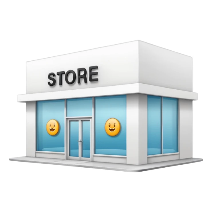 modern shop with the word store in the sign sticker