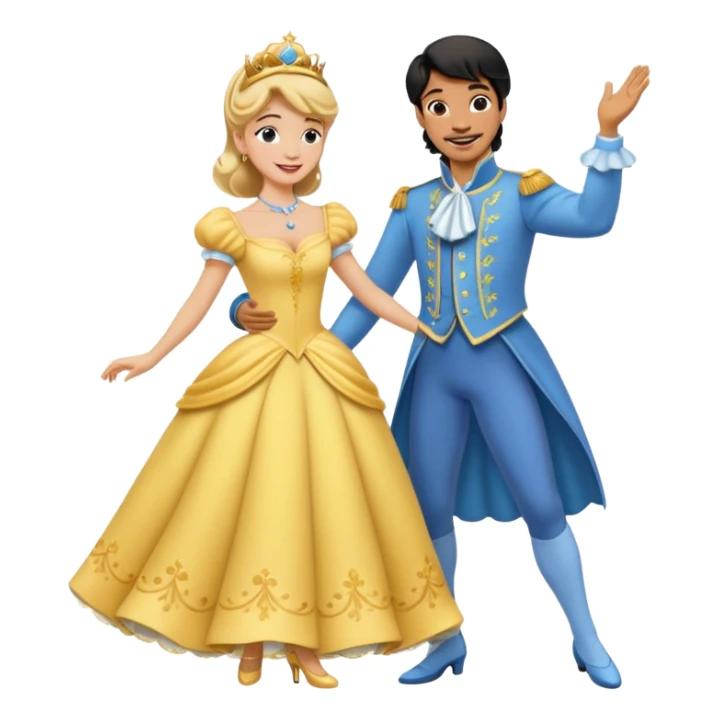 Prince and cinderella dancing sevillanas sticker