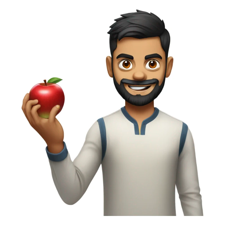 Virat kohli holding Apple sticker