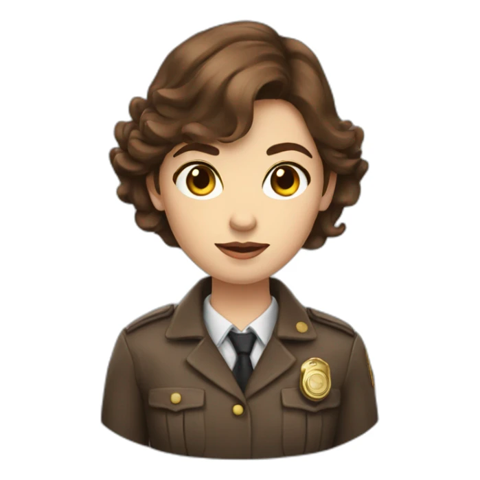Detective Vlada with brown hair sticker