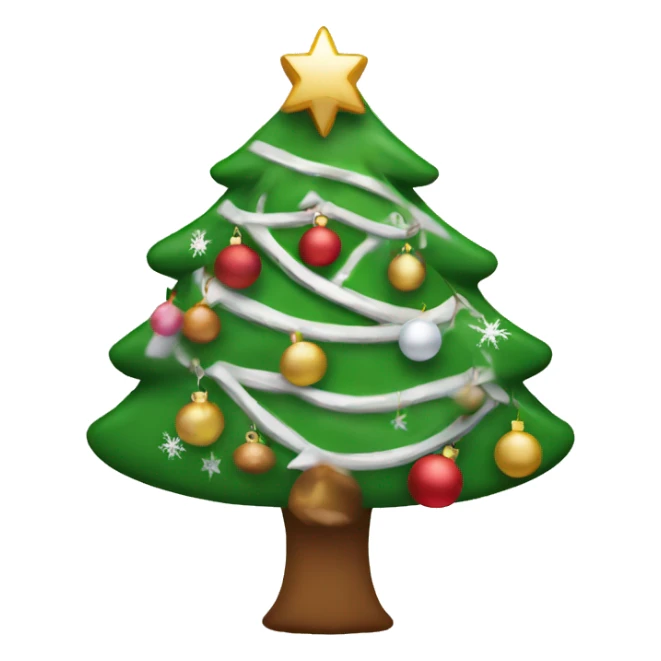 Árbol de navidad con decoraciones blancas sticker