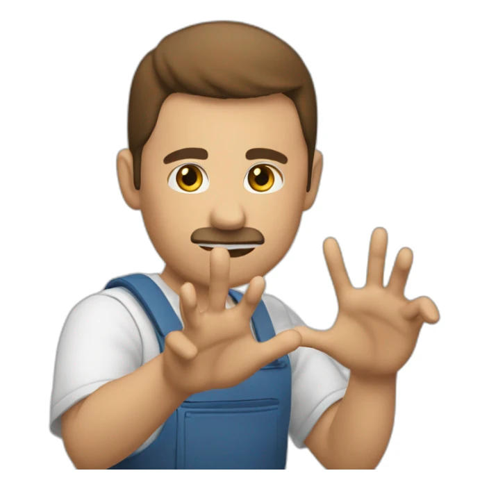 Mano haciendo un 3 sticker