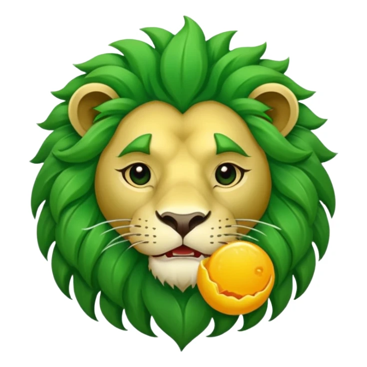 Majestic green lion eating sun sticker