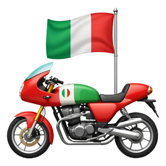 motorbike with italian flag and sun sticker