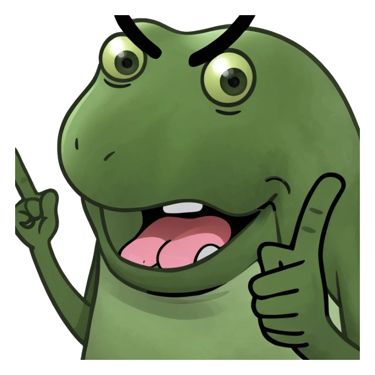 Face poking tounge on squinting eyes with middle finger poking on the side sticker