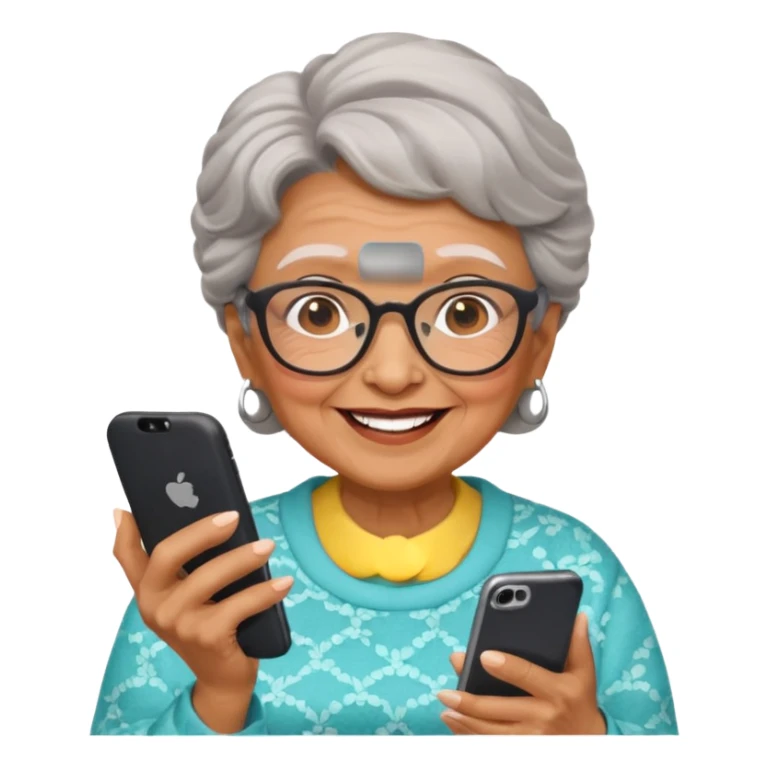 grandma addicted to social networks likes subscribers sticker