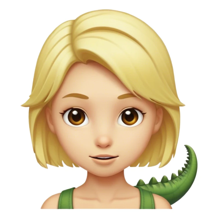 Blonde girl as a dinosaur  sticker