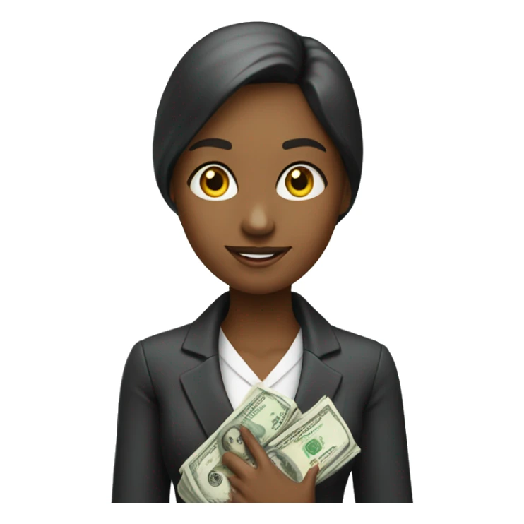 HR girl with money and benefit sticker