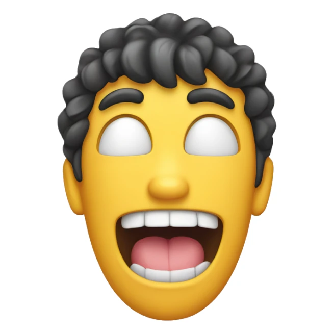 emoji with mascara running down face and tongue out sticker