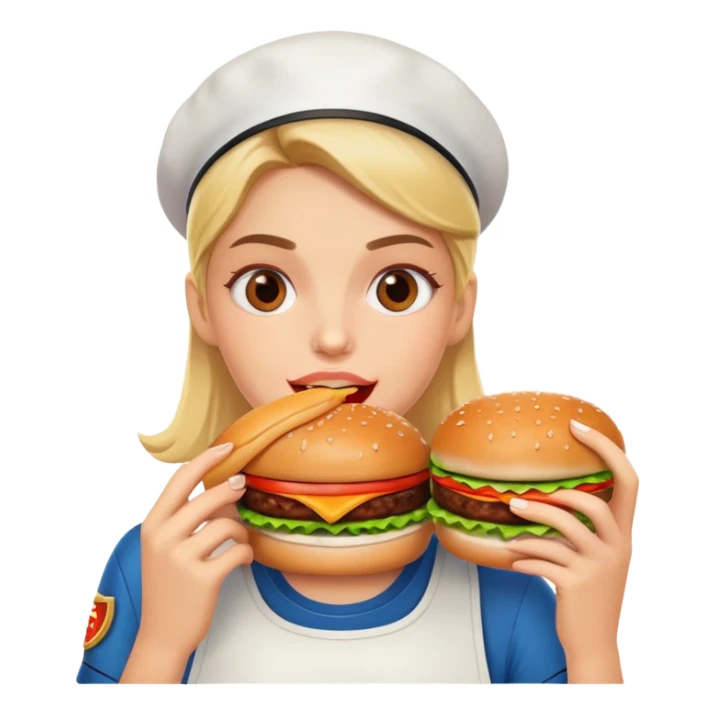 Marine delplace qui mange un burger sticker