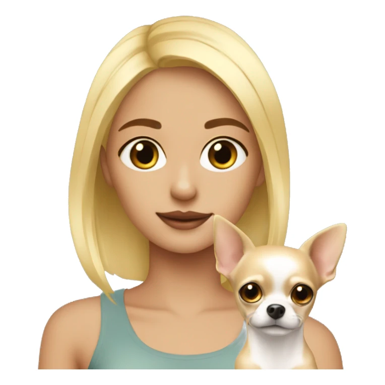 Blonde girl with Chihuahua ￼ sticker