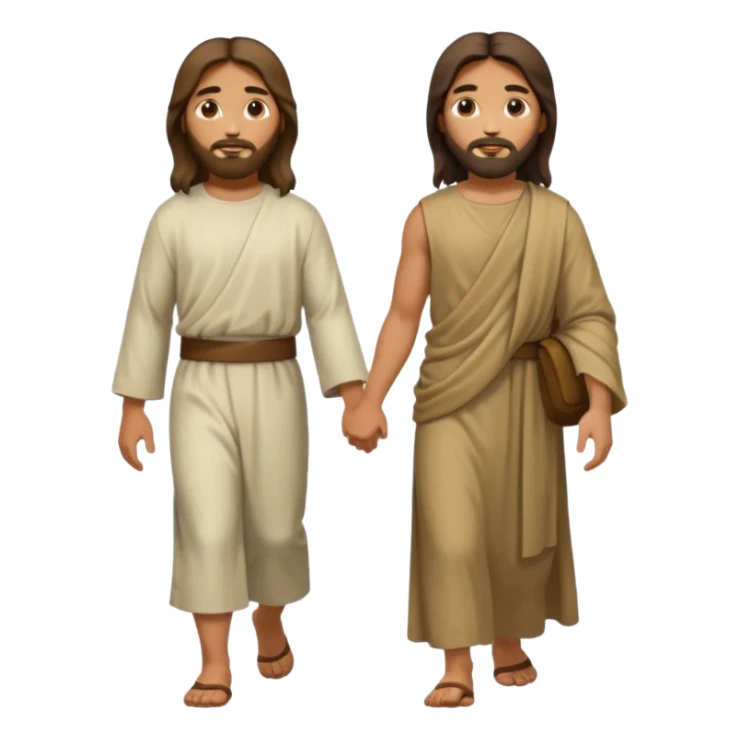 Jesus and a person walking side by side sticker
