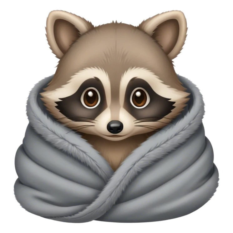 Baby raccoon cozy in a blanket  sticker