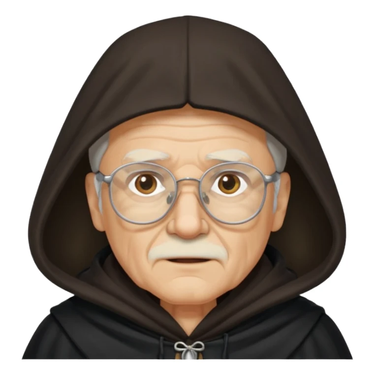 old Man with glasses in cloak over head sticker