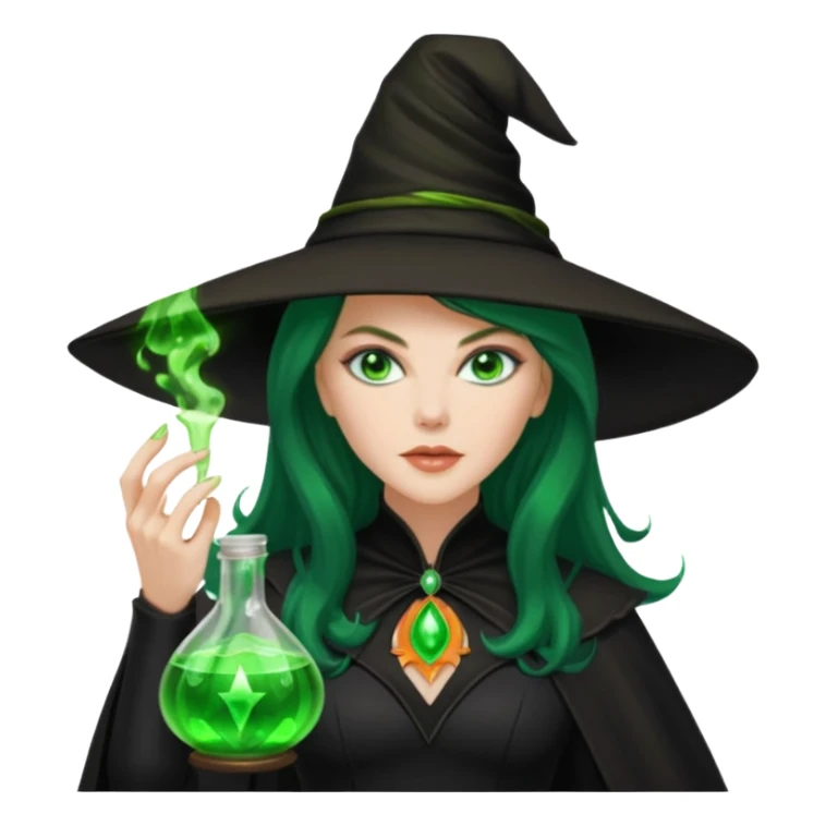 Nicole Kidman making green glowing potion in witch costume sticker