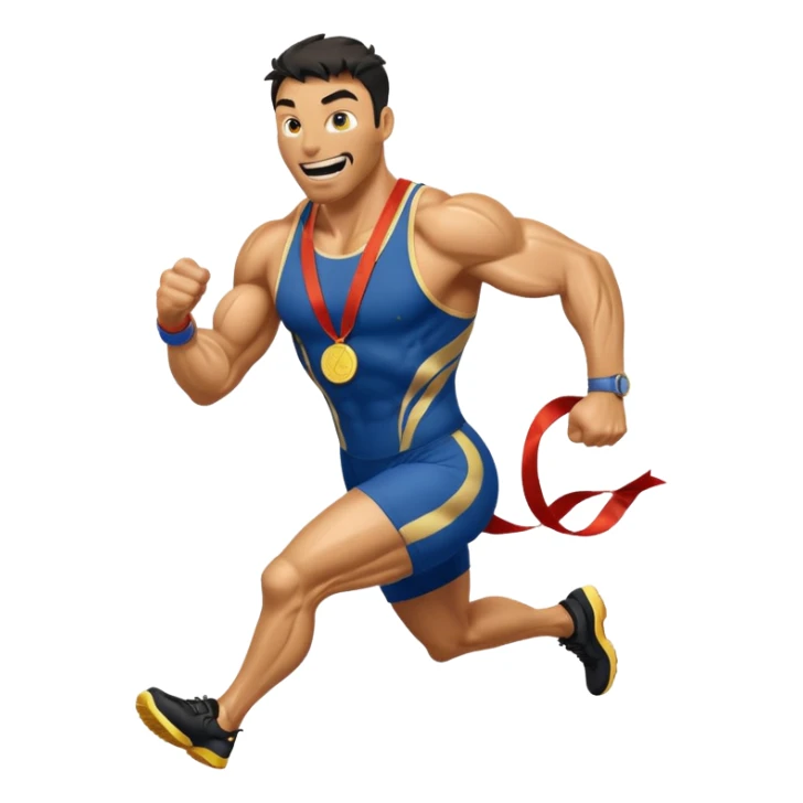 venom picking running a marathon with gold medal sticker