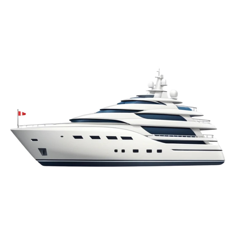 large yacht facing to the right on white background sticker