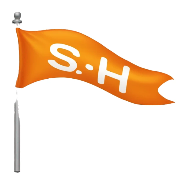 Orange flag with name a letter SRH sticker