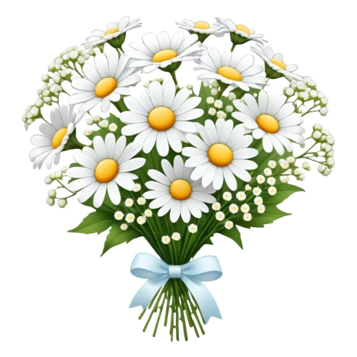 daisy and babies breath bouquet  sticker