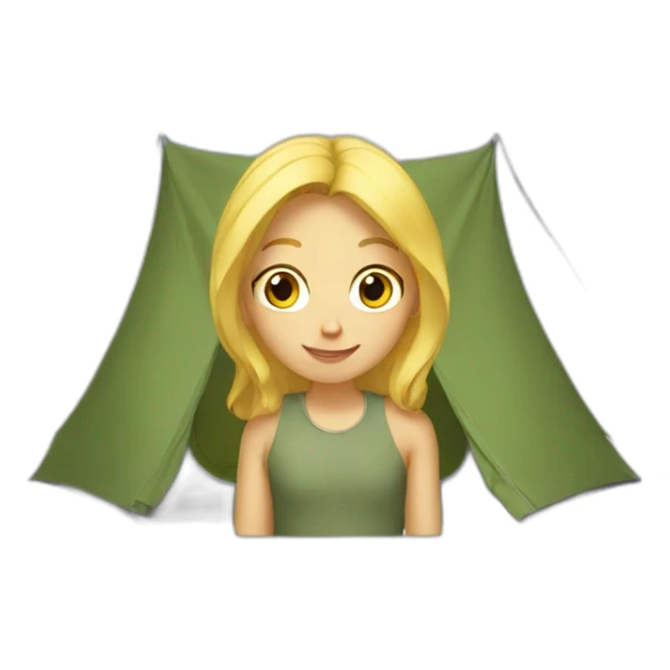 Blond girl in Tent sticker