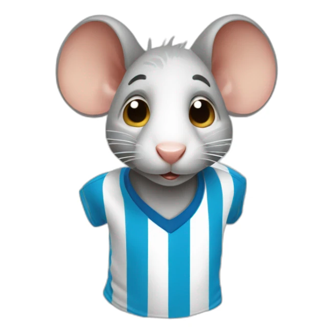 rat wearing argentinian soccer t-shirt sticker