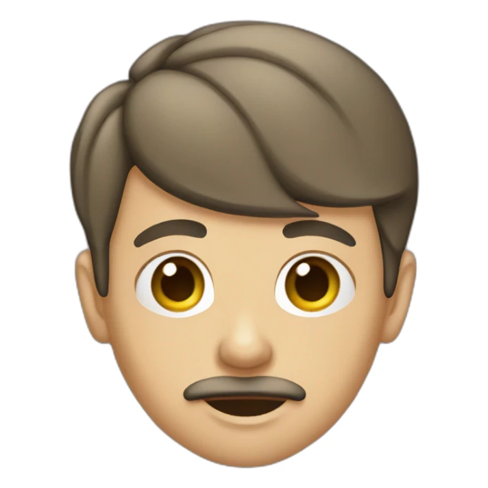 teenager-shaved-head-with-big-moustache-and-earings sticker