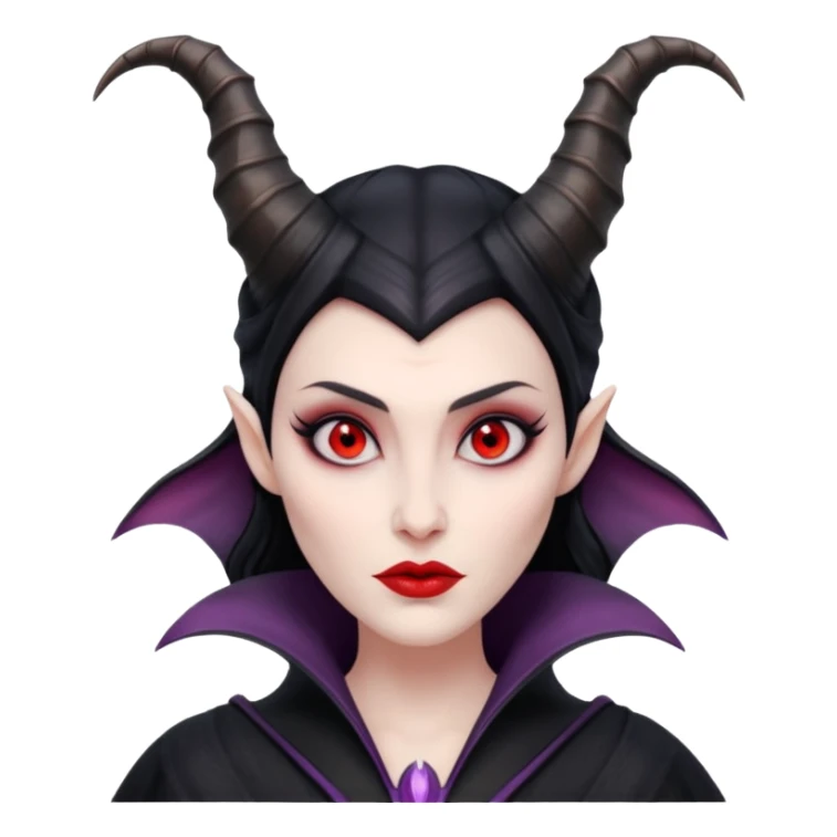 Maleficent villain with horns red eyes sticker