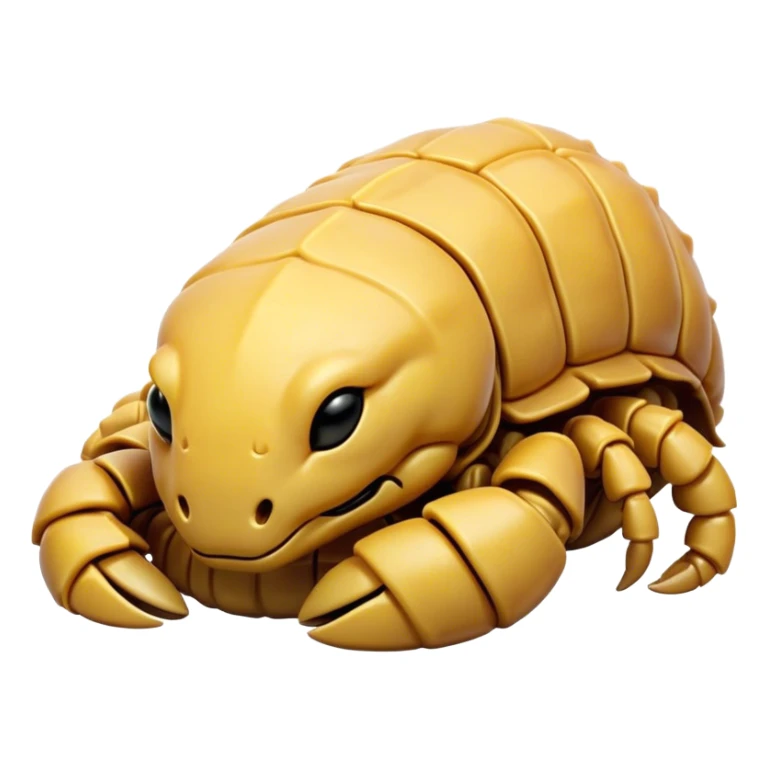 Meme-Worthy Cute Sleeping Emperor Scorpion Portrait Emoji, Head resting peacefully with a contented smile, showcasing a robust build and a luxuriously soft, textured exoskeleton, eyes gently closed in a serene, restful repose, Simplified yet hilariously adorable features, highly detailed, glowing with a soft, drowsy light, high shine, relaxed and utterly lovable, stylized with an air of playful laziness, soft glowing outline, capturing the essence of a sleeping scorpion that feels destined to become the next viral sensation of adorable rest! sticker