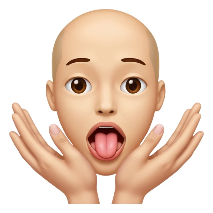 tongue sticking out and hands pushing away from eachother sticker