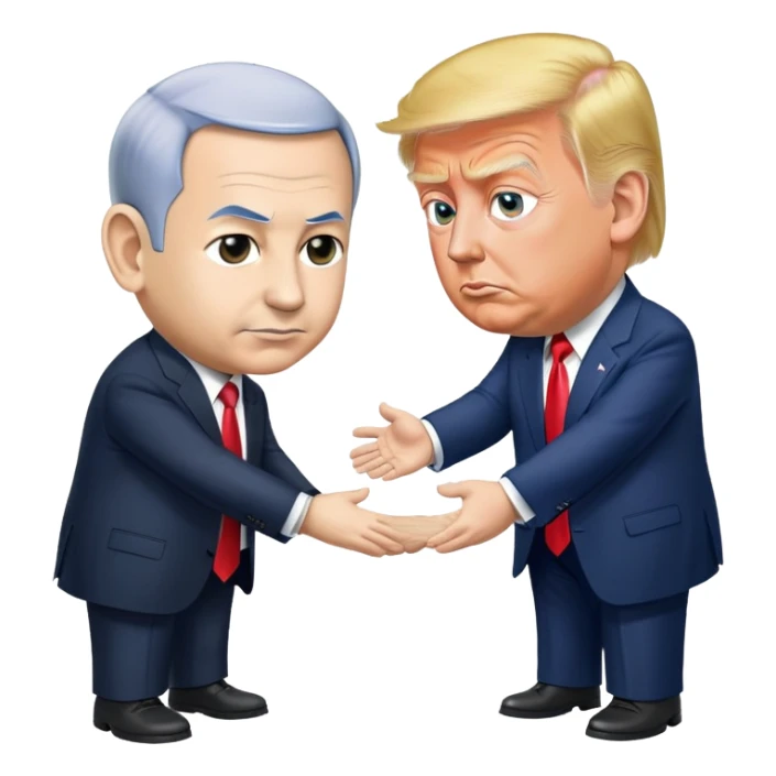 Benjamin Netanyahu bowing to Donald Trump sticker