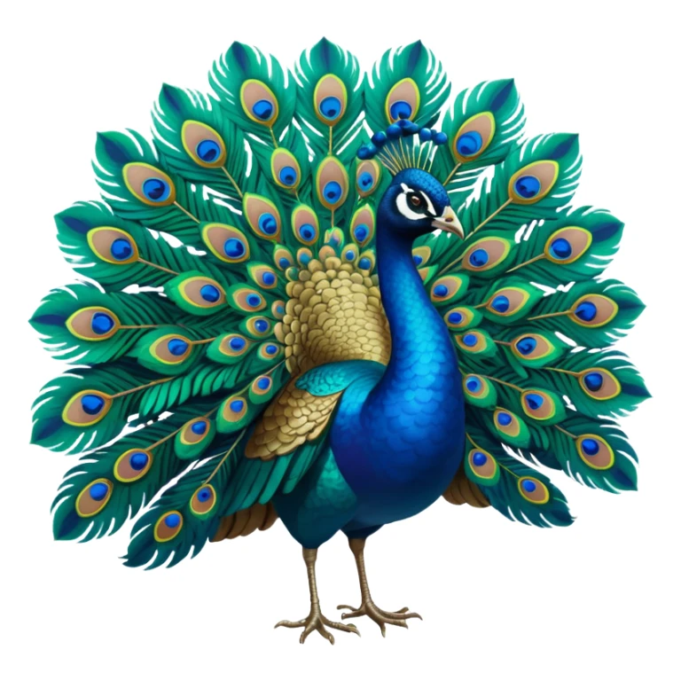 Hyperrealistic Peacock Begonia, with the most incredible iridescent green teal, blue, markers on his Hyperrealistic multidetailed, bold, bright, gorgeous lush open feathers, isolated, 3d render, 16k, 600 dpi sticker