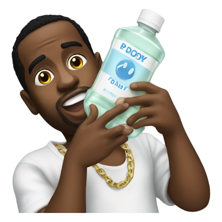 P diddy holding up baby oil sticker