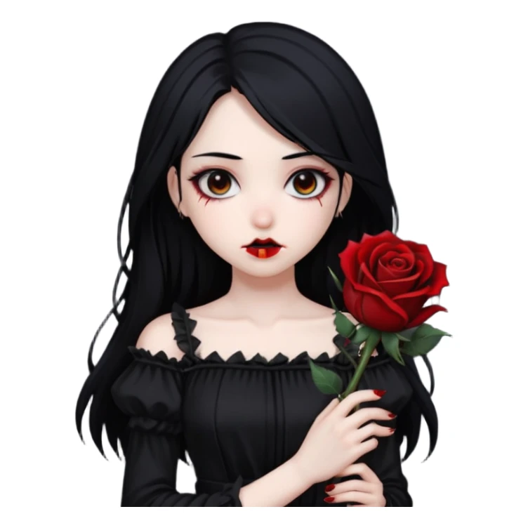 Bloody black rose anime gothic emo  beautiful gorgeous cool edgy cute lady sticker