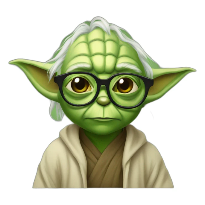 yoda with glasses sticker