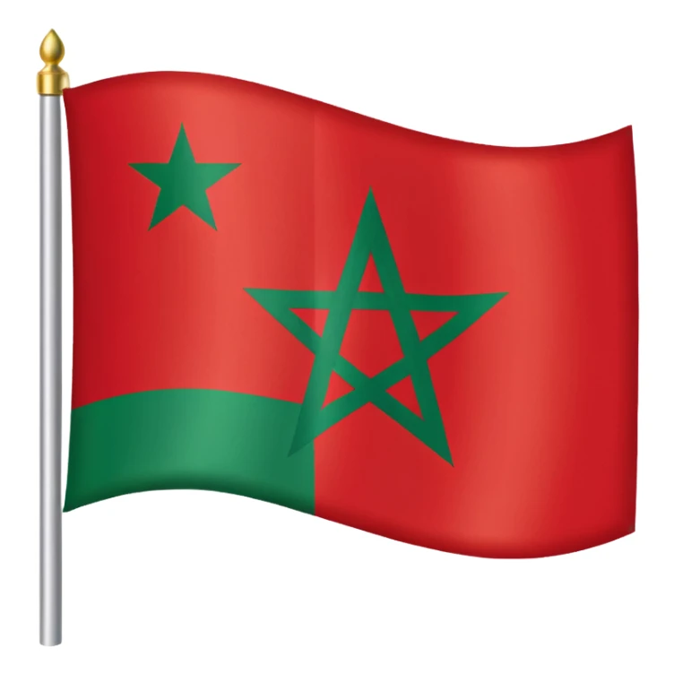 morocco flag with david star instead of 5 branch star sticker
